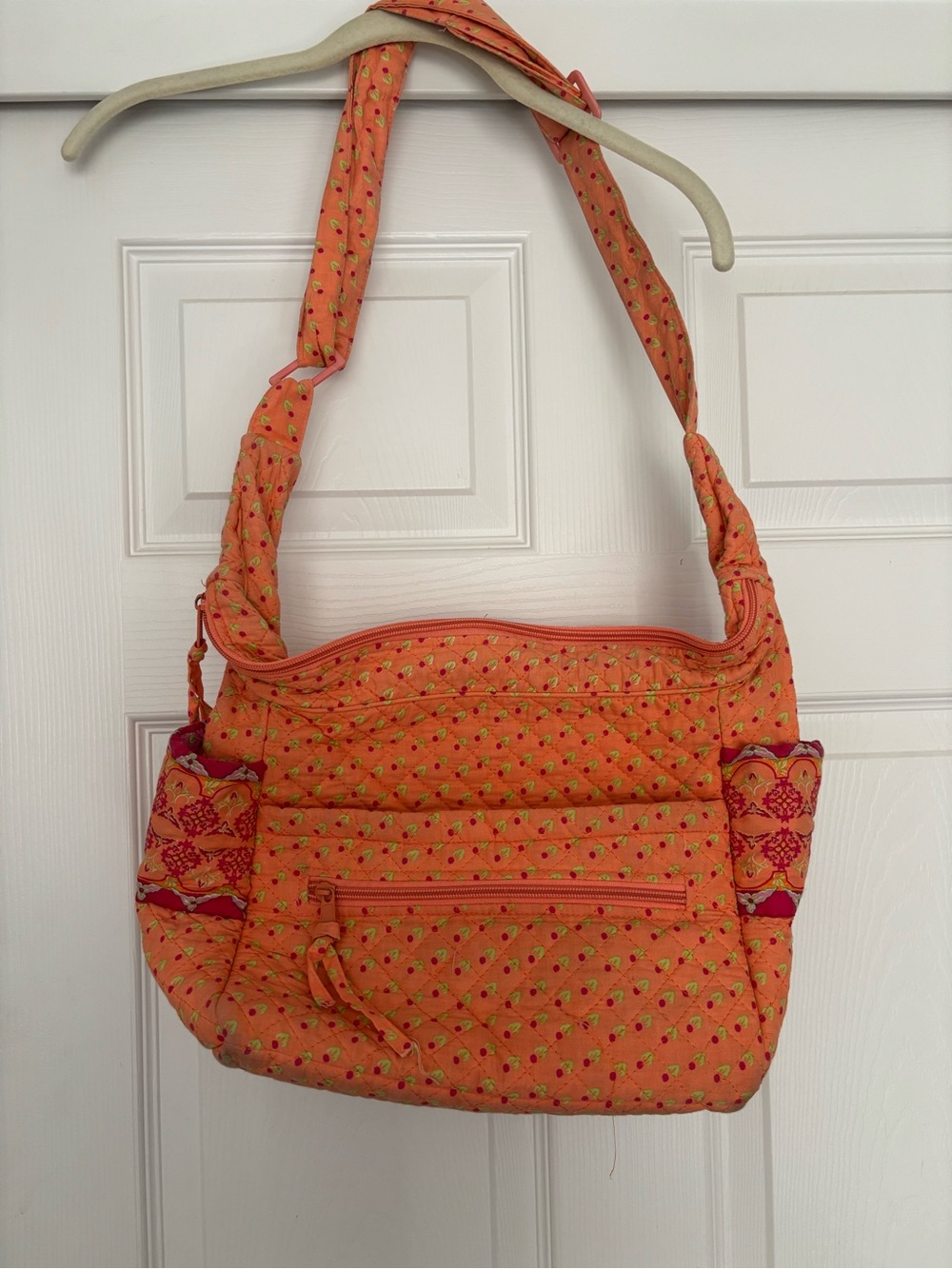 Quilted Orange Crossbody Shoulder Bag - Women's Everyday Tote